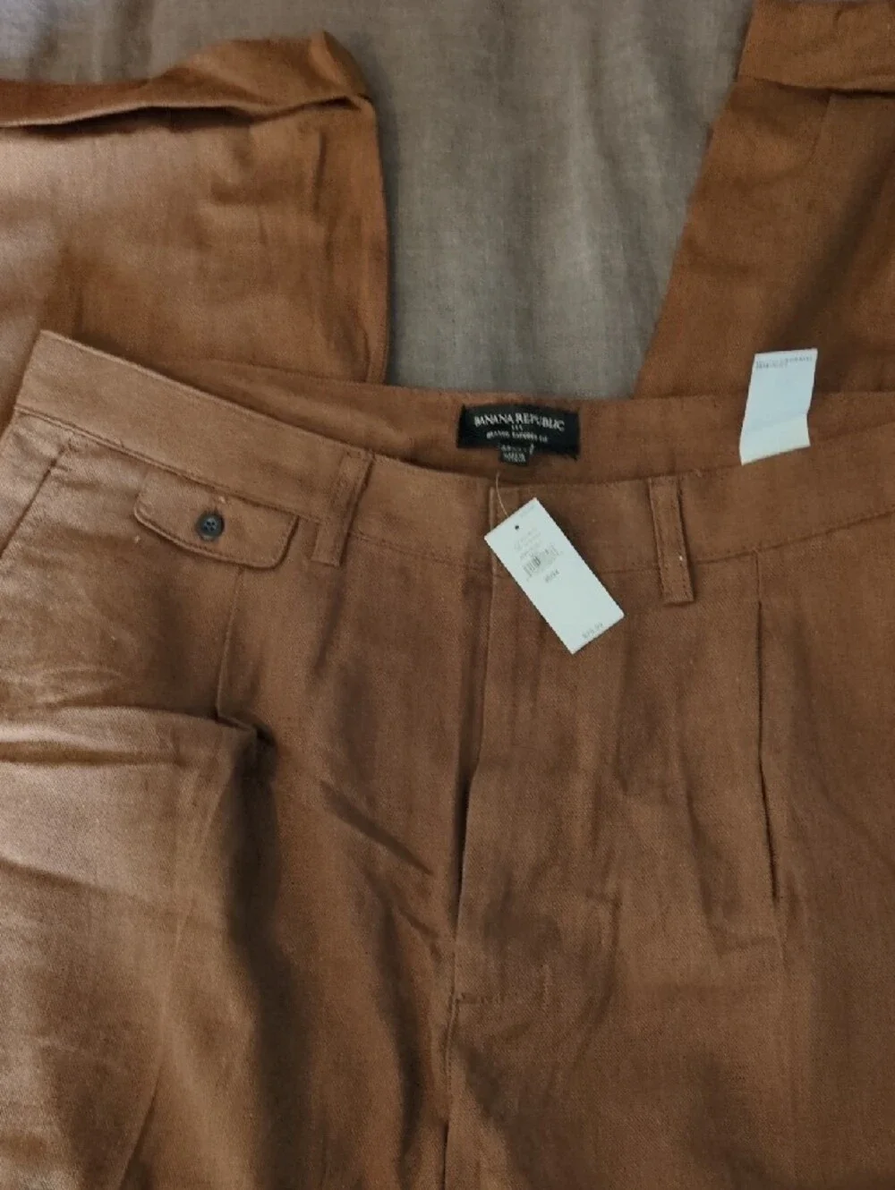 Banana Republic Men's Brown Linen-Blend Chinos 35x34